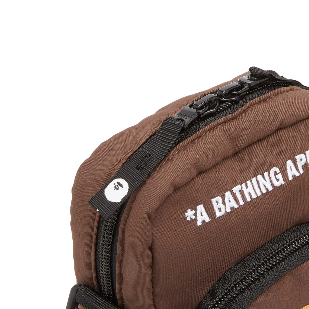 A Bathing Ape Men's Head Mini Bag Brown